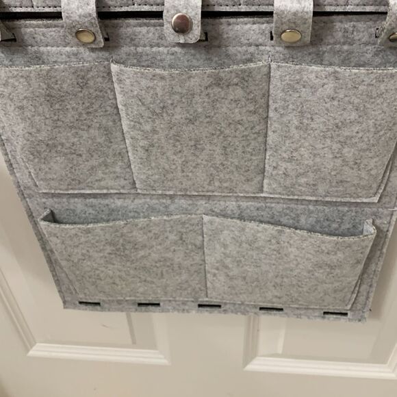 Jewelry/headband door/wall organizer. Gray felt 56" (without hanger) X 13" - Picture 5 of 13